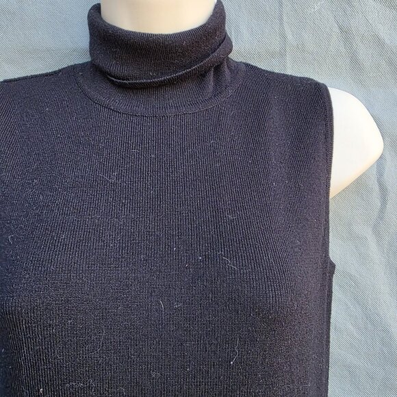 Uniform JohnPaulRichard Size S Black Knit Sleeveless Dress Turtleneck Maxi VTG - Picture 3 of 4